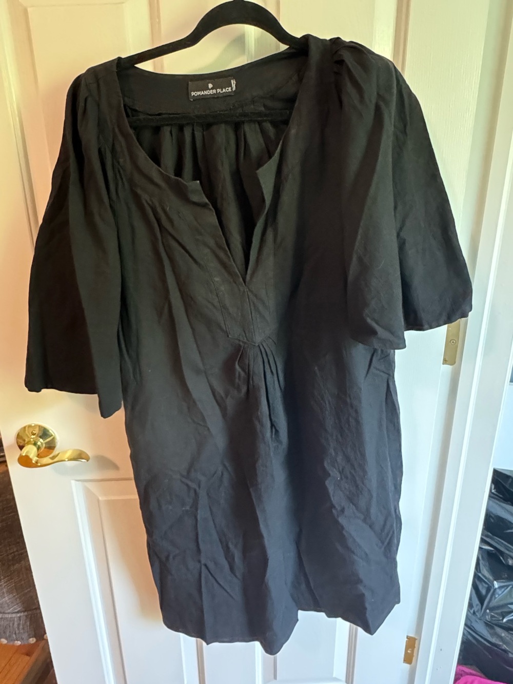 Pomander Place Black Finley Flutter Sleeve Dress